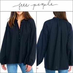 Free People Black Hey Baby Top
